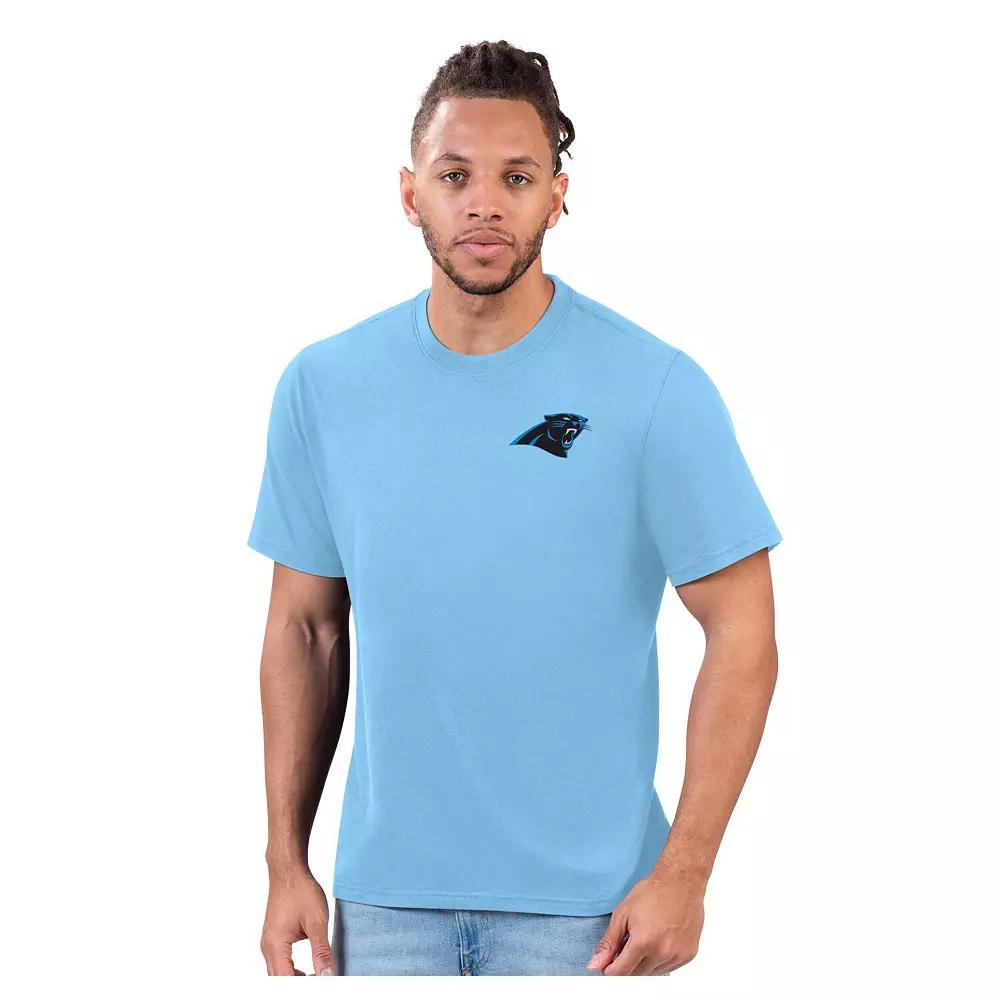 Men's Margaritaville Light Blue Carolina Panthers Flip Flop T-Shirt,  Product Image