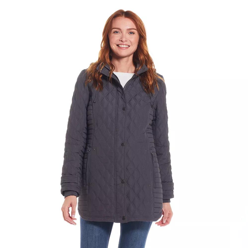 Women's Weathercast Ribbed Knit Quilted Hooded Walker Jacket,  Product Image