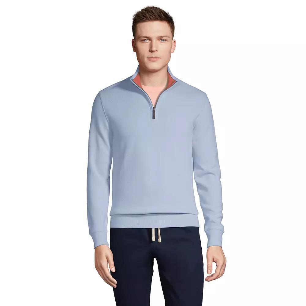 Big & Tall Lands' End Bedford Classic-Fit Ribbed Quarter-Zip Sweater, Men's,  Product Image