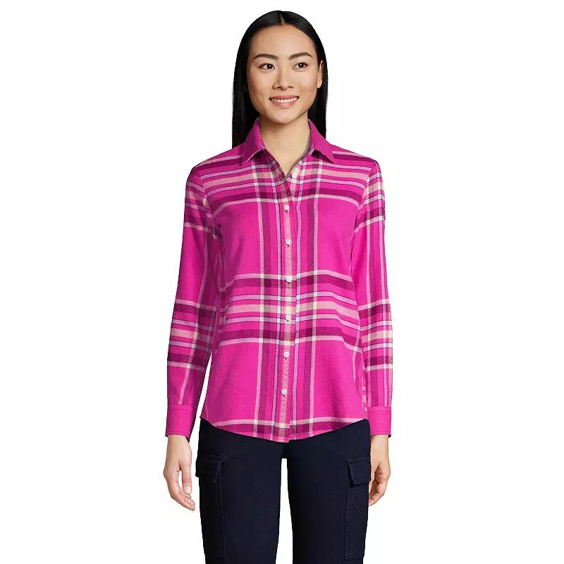 Women's Lands' End Flannel Boyfriend Shirt,  Product Image