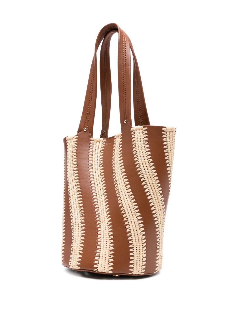 Talia raffia-leather bucket bag Product Image