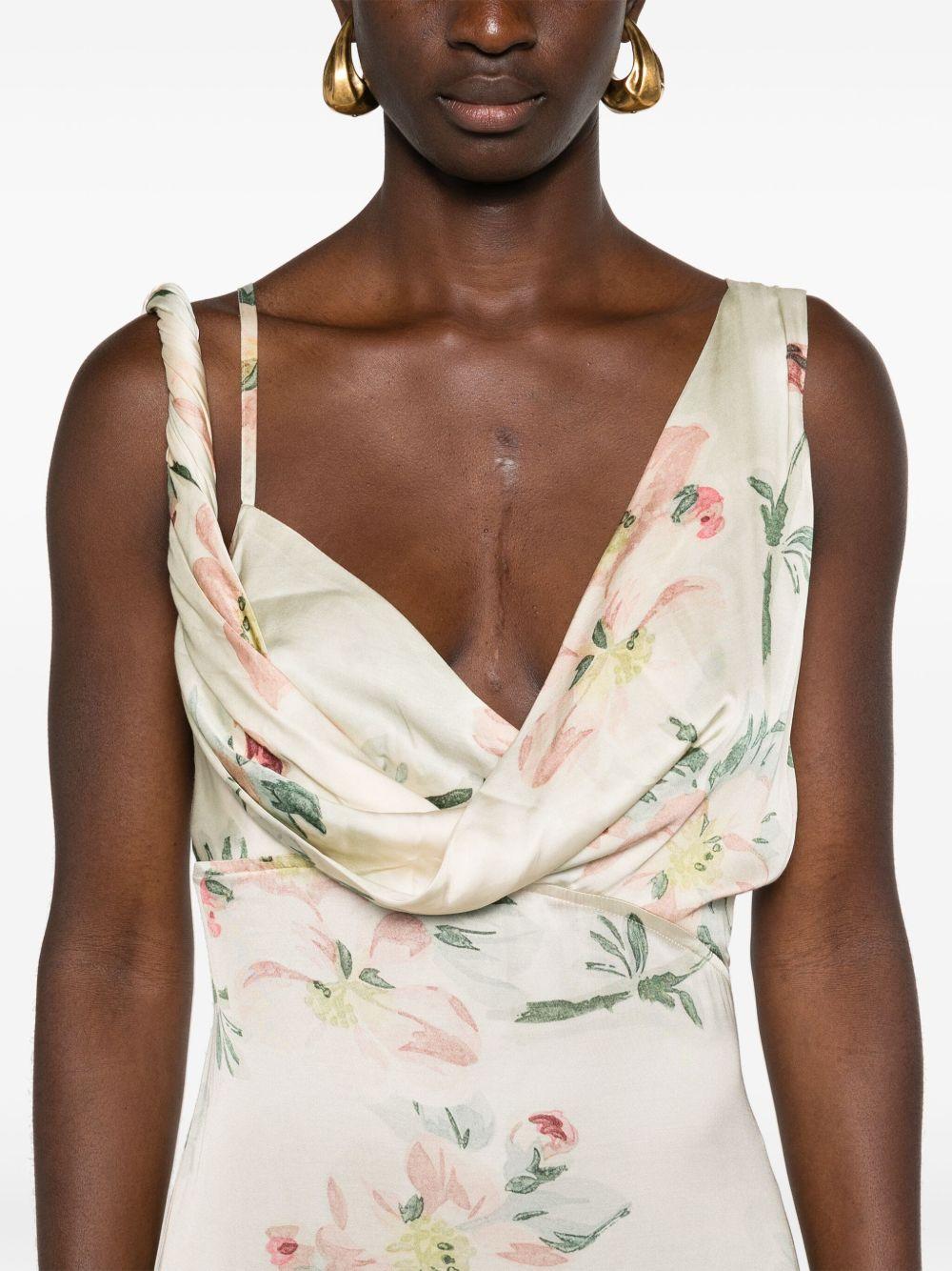 floral-print satin maxi dress Product Image