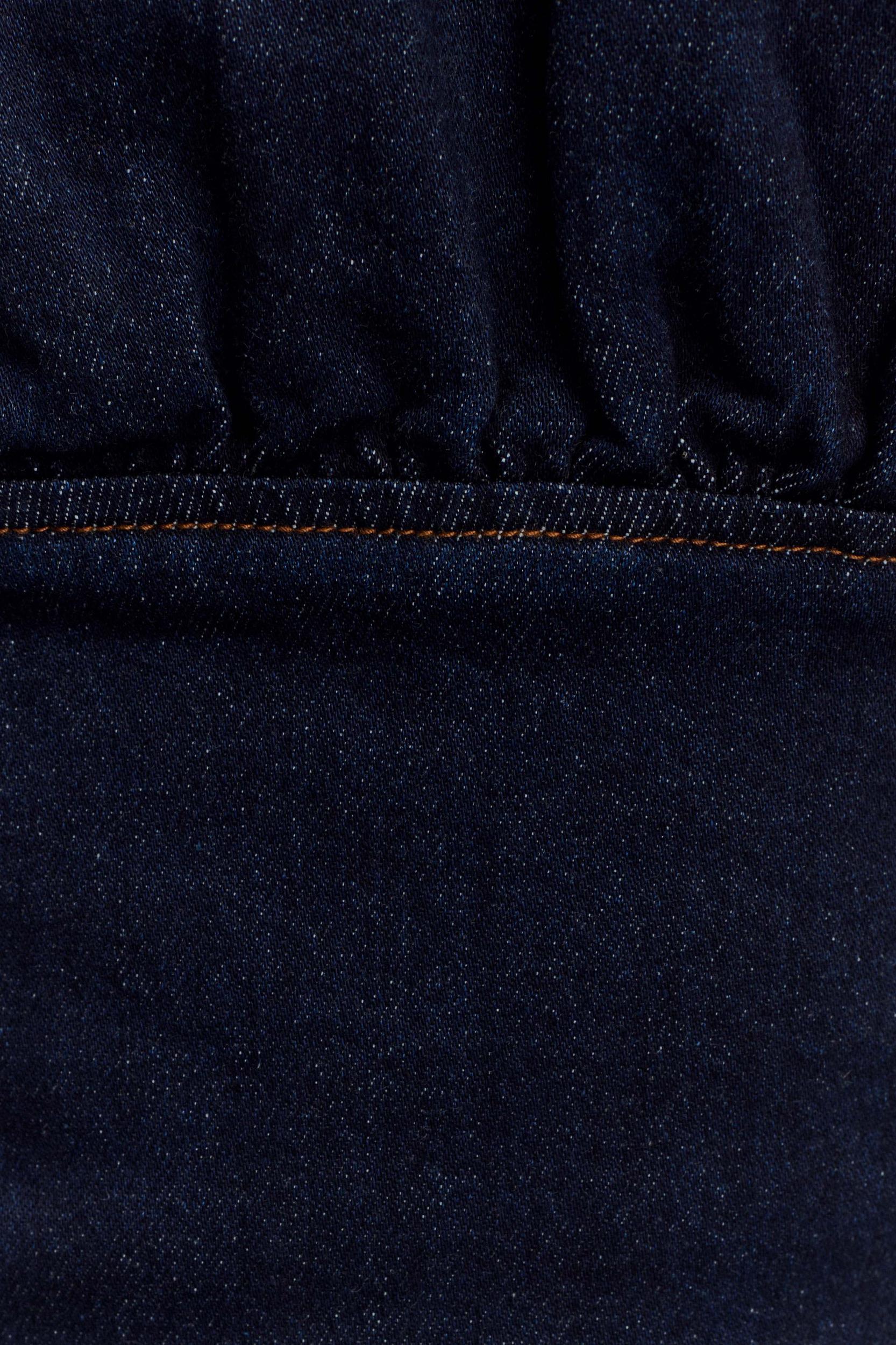 Cecilia Denim A-Line Midi Skirt - Indigo Blue Product Image