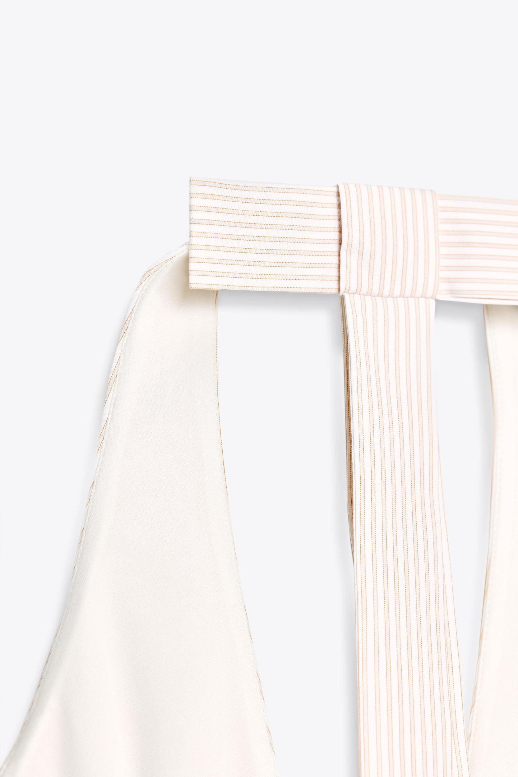 STRIPED COMBINATION HALTER TOP Product Image