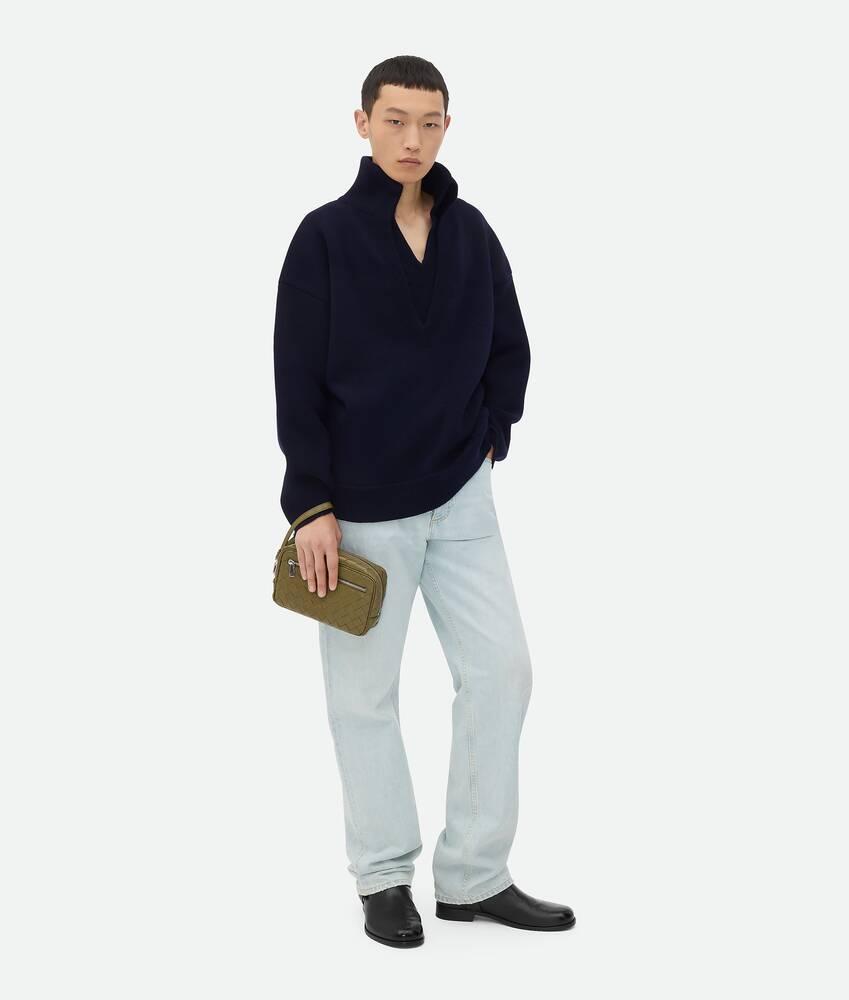 Men's Intrecciato Small Pouch With Wristlet in Algae Product Image