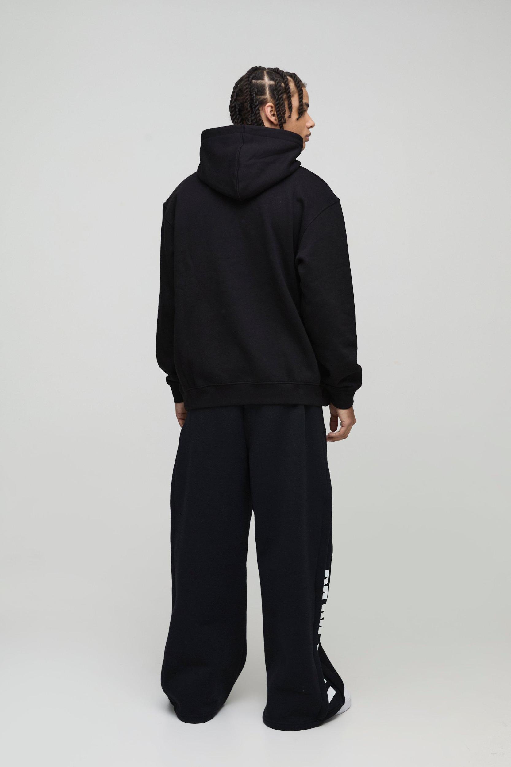 Oversized Blurred Branded Print Hoodie | boohooMAN USA Product Image