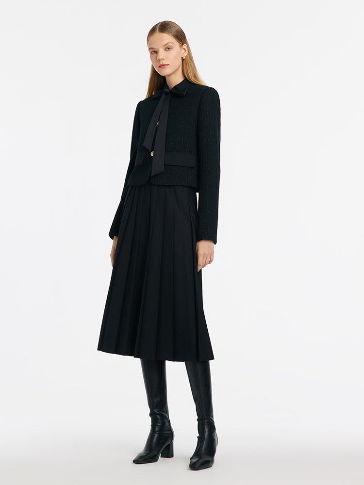 Crop Jacket With Flaps And Half Skirt Two-Piece Suit Product Image