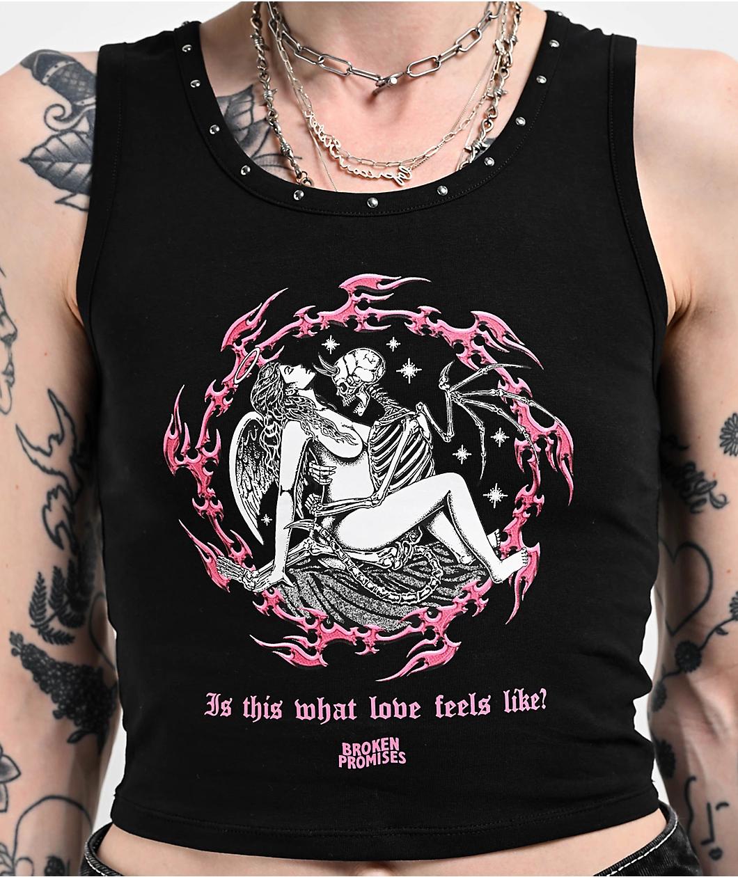 Broken Promises Feels Like Studded Black Tank Top Product Image