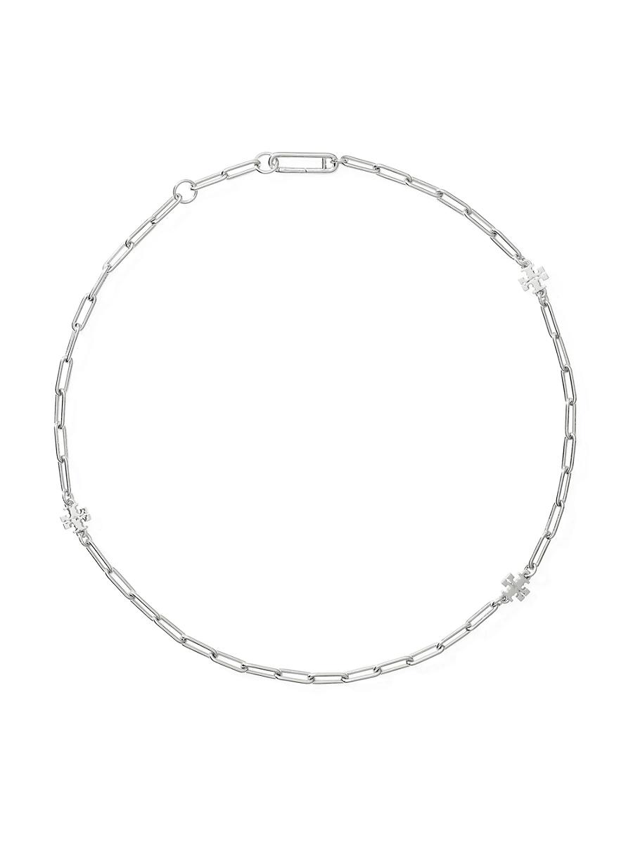 Womens Good Luck 18K-Gold-Plated Or Silvertone Logo Chain Necklace Product Image