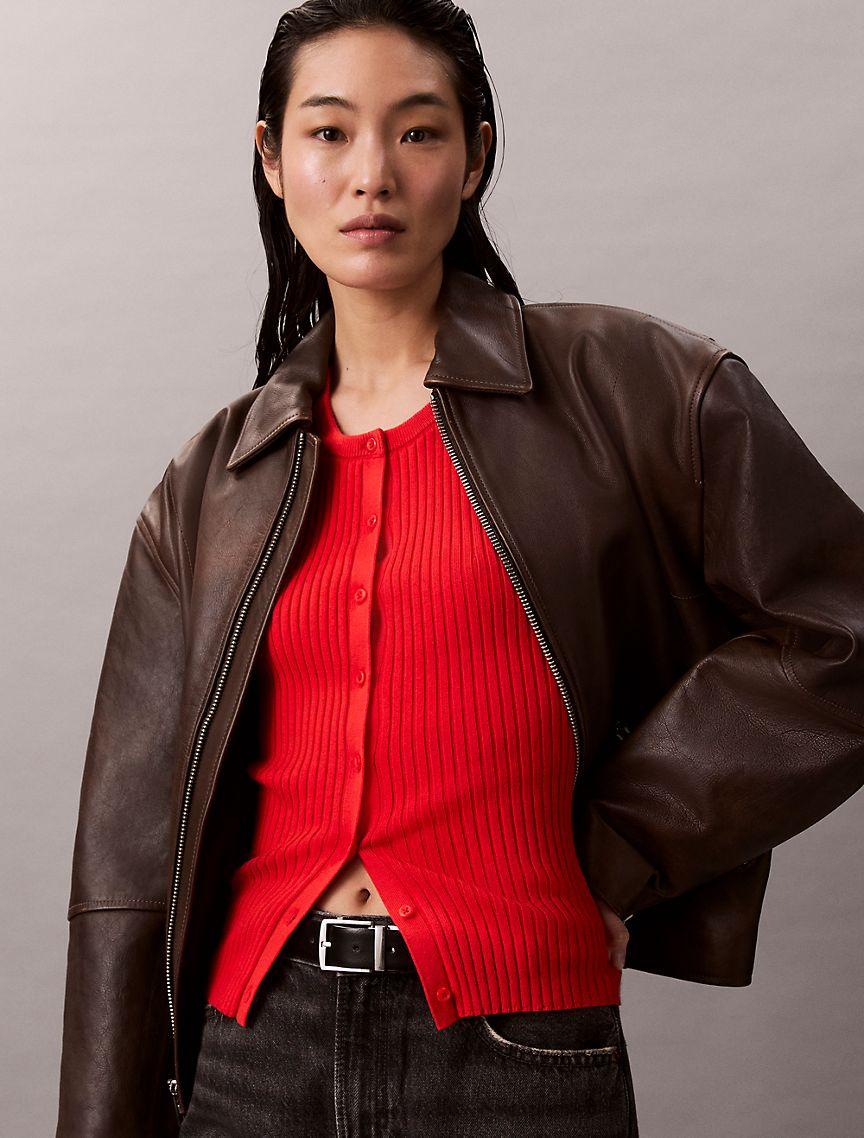 Smooth Cotton Rib Sweater Tank Product Image