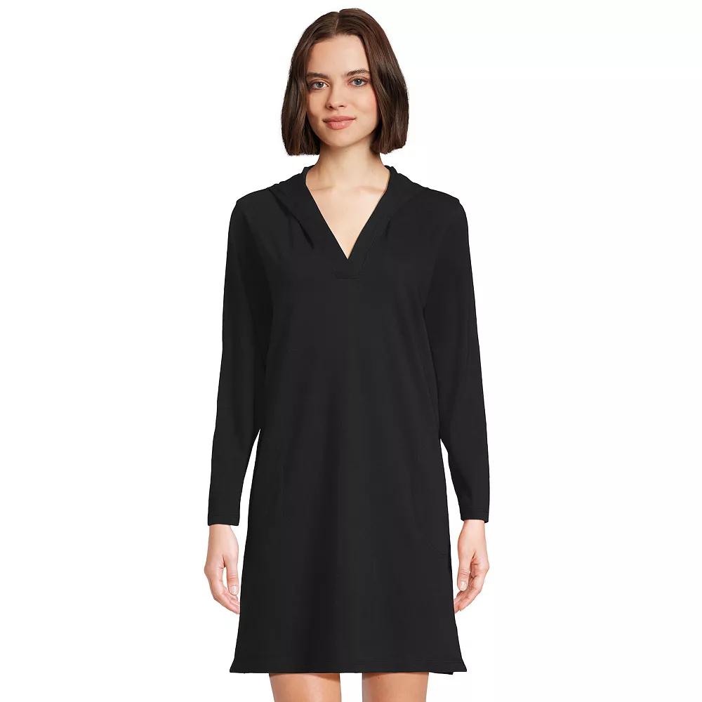 Women's Lands' End Cotton Jersey Hooded Cover-up Dress,  Product Image