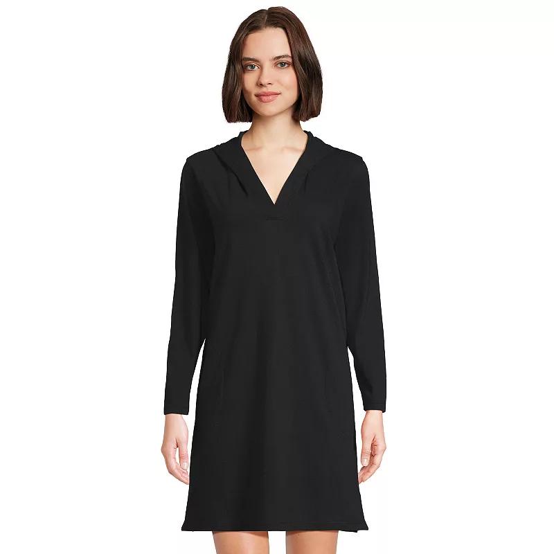 Women's Lands' End Cotton Jersey Hooded Cover-up Dress,  Product Image