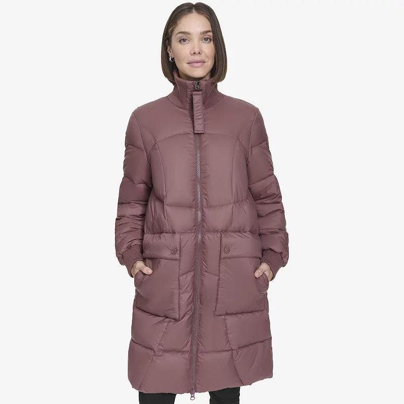 Womens Andrew Marc Knit Collar Puffer Jacket Product Image