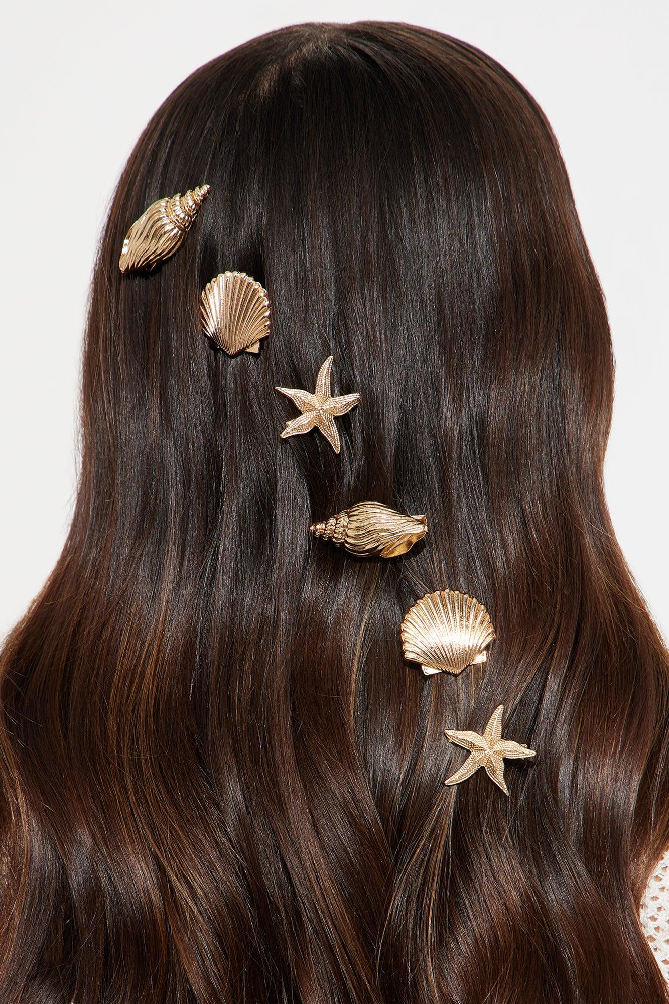 Shells By The Shore 6 Piece Hair Clip Set - Gold Product Image