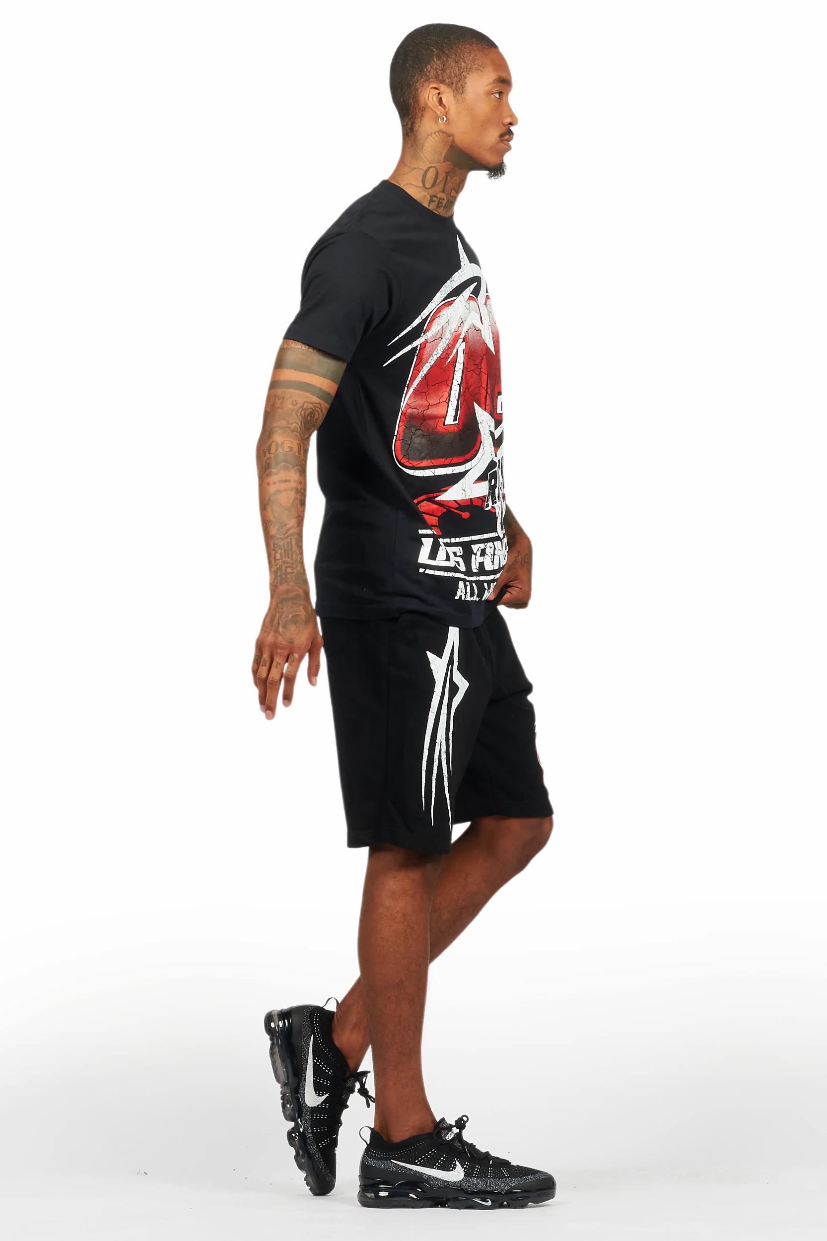 Kastell Black T-Shirt Short Set Male Product Image