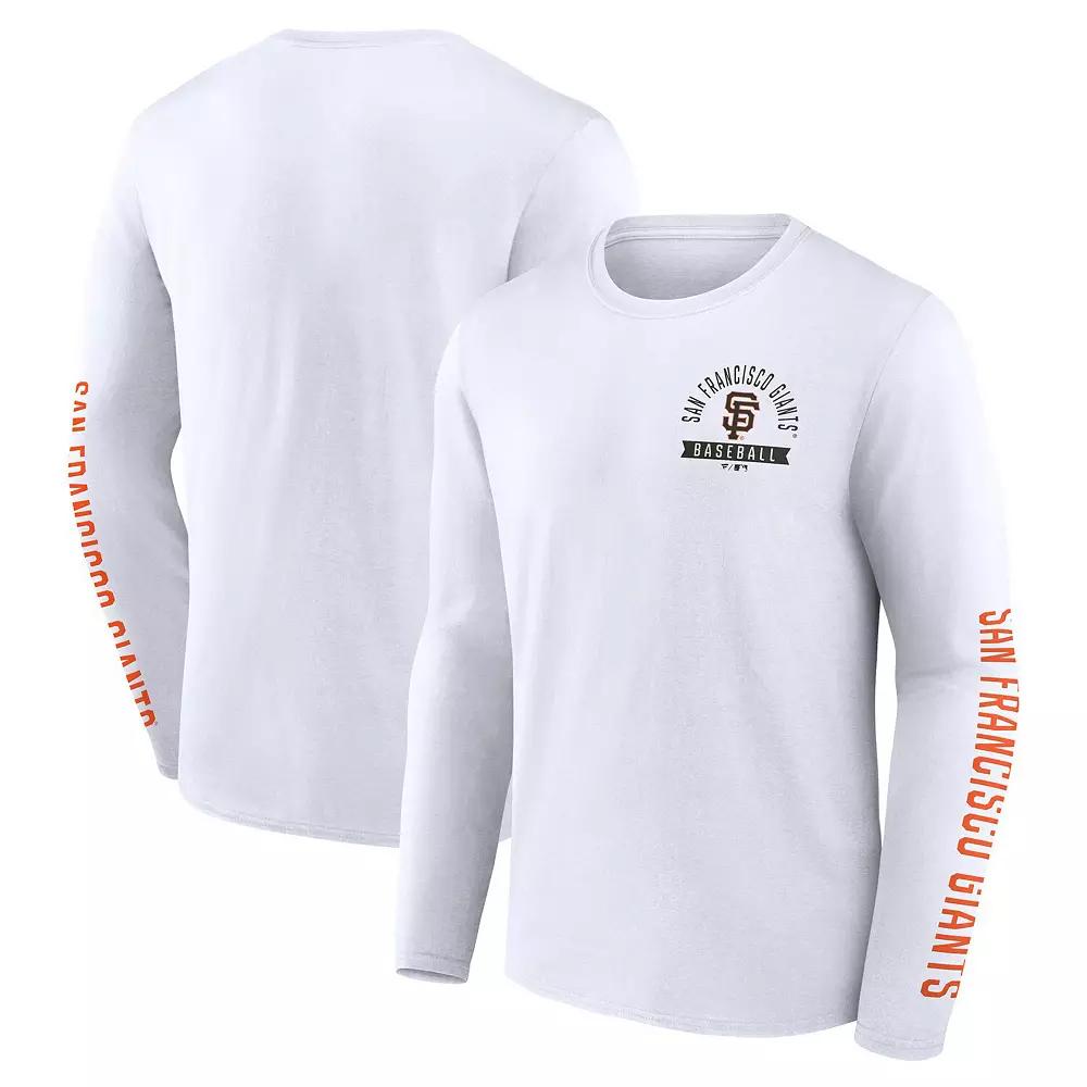 Men's Fanatics White San Francisco Giants Press Box Long Sleeve T-Shirt,  Product Image
