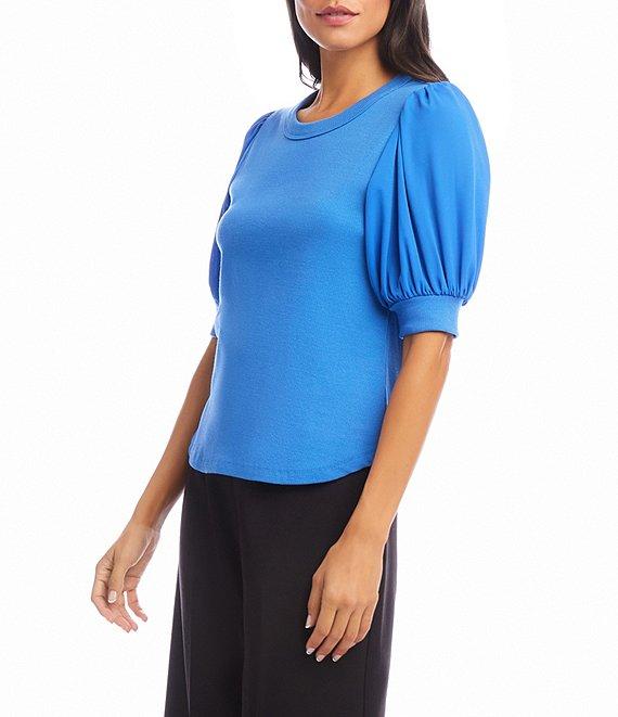 Karen Kane Crew Neck Puff Sleeve Top Product Image