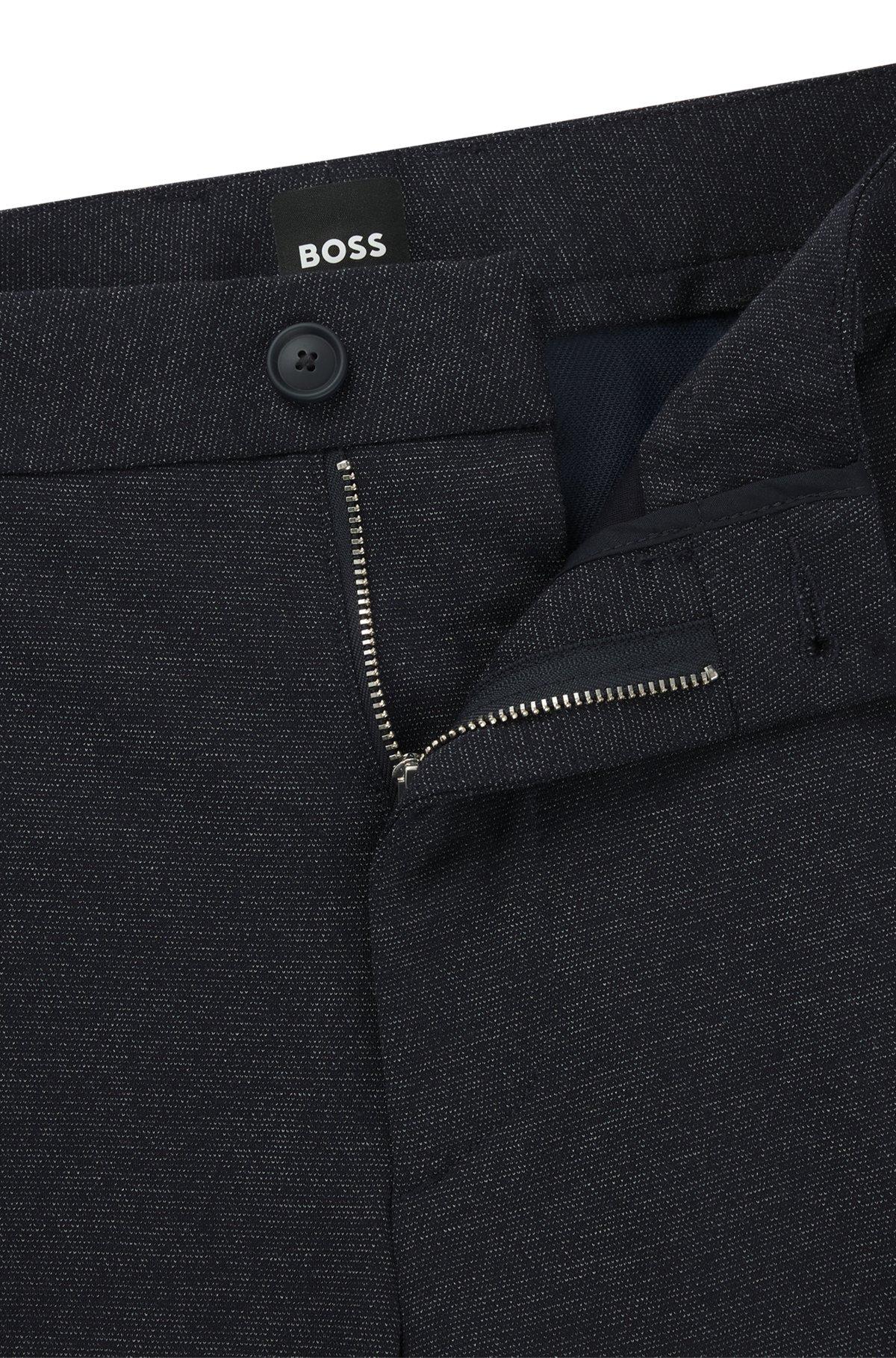 Slim-fit trousers in salt-and-pepper stretch jersey Product Image