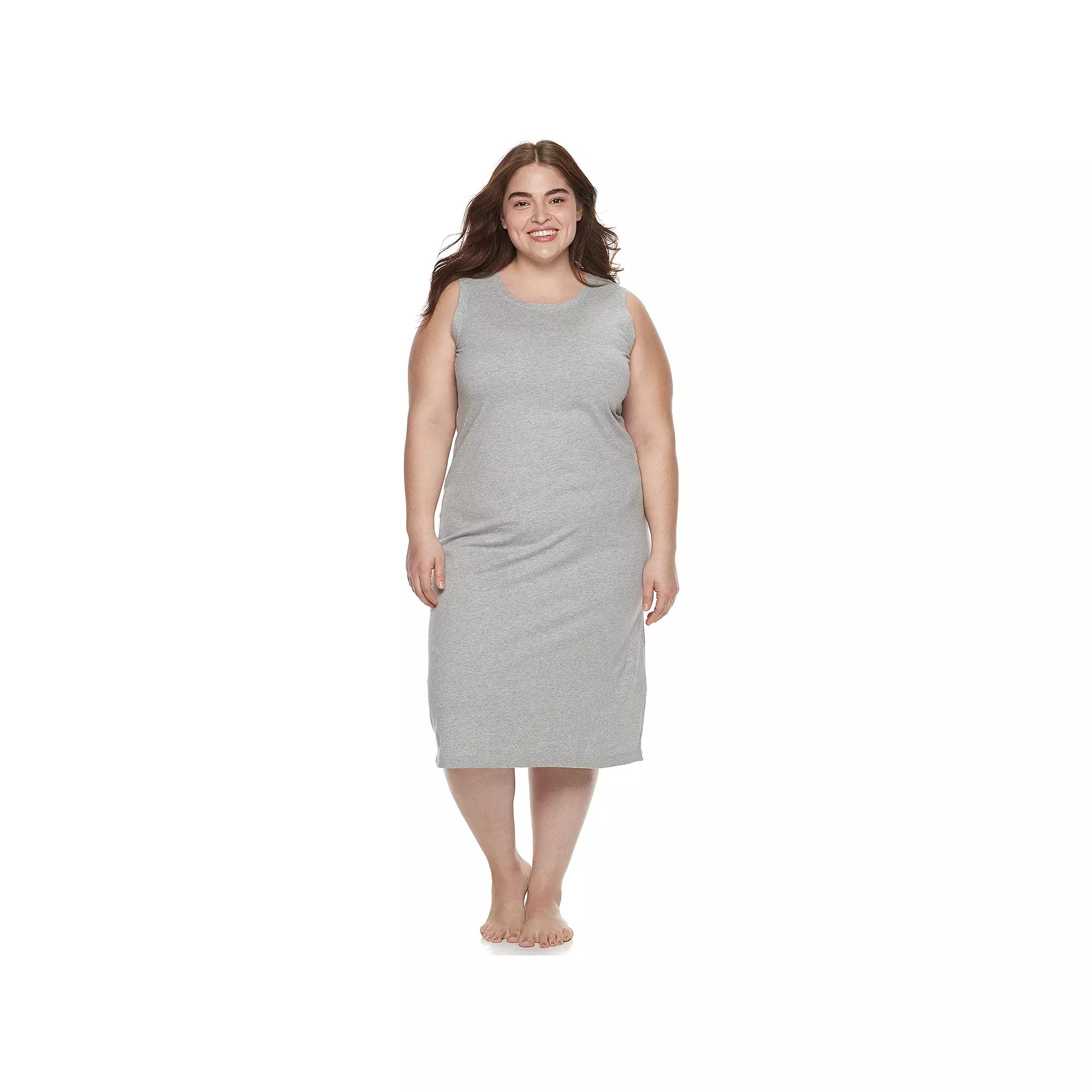 Plus Size Jockey Everyday Essentials Sleeveless Sleepshirt, Womens Grey Gray Product Image