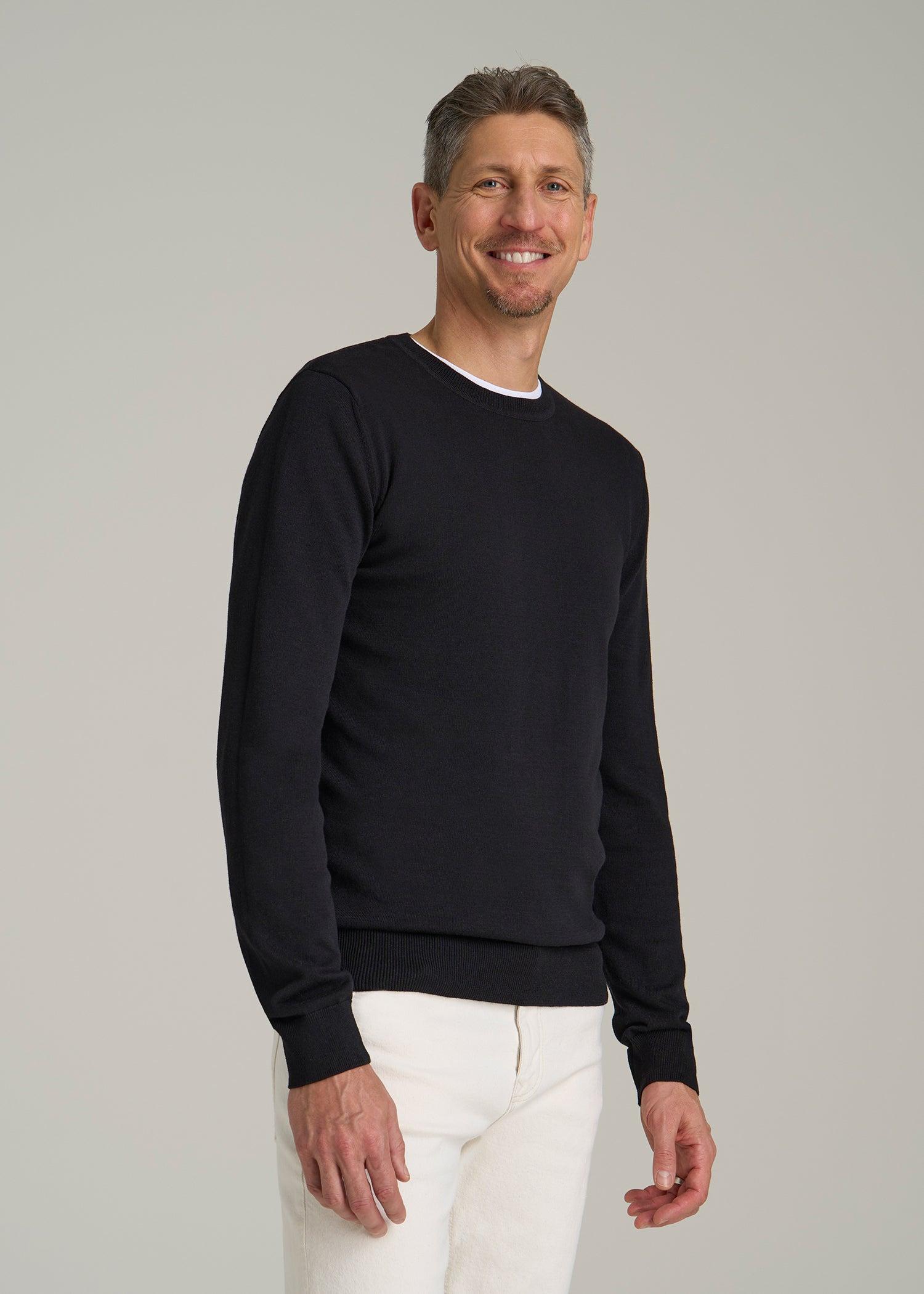 Everyday Crewneck Sweater for Tall Men in Black Male Product Image