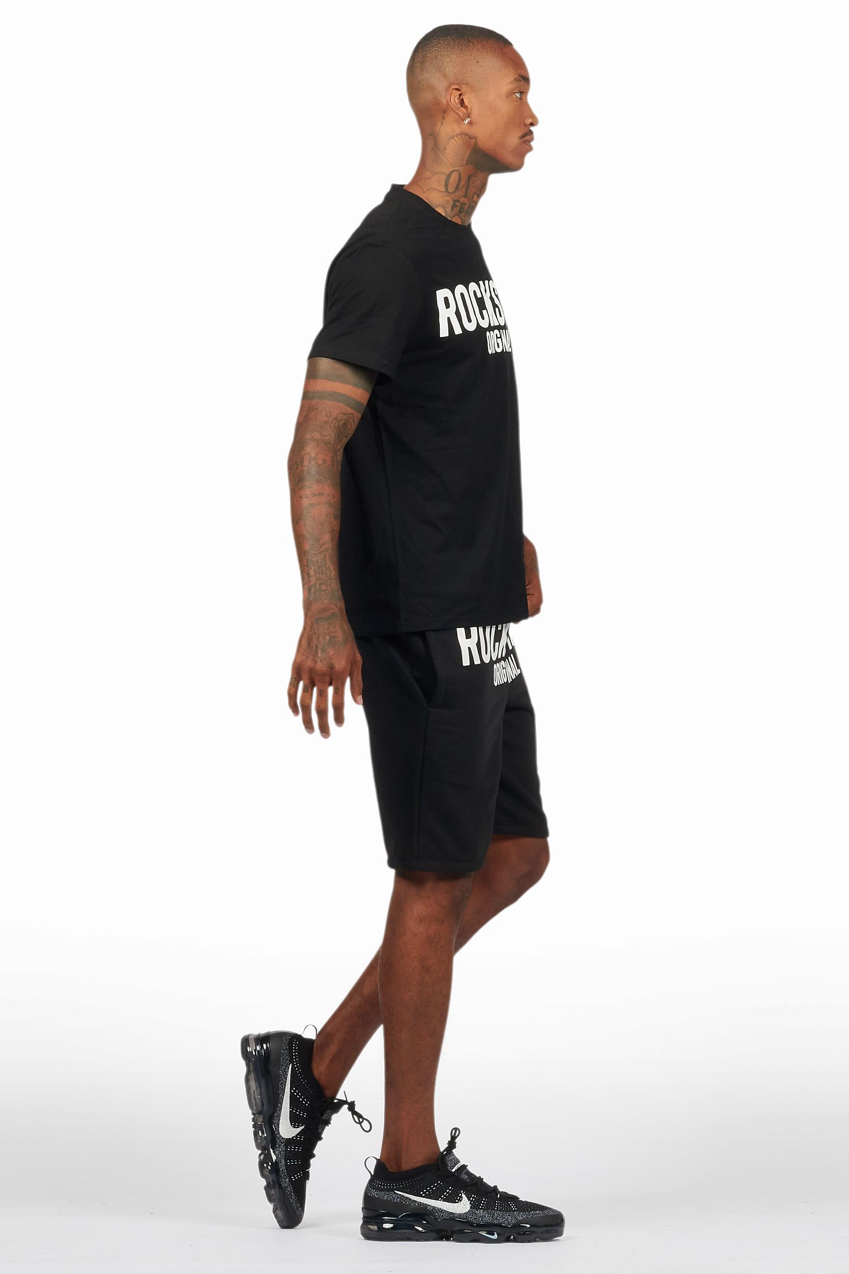 Sana Black/White T-Shirt Short Set Male Product Image