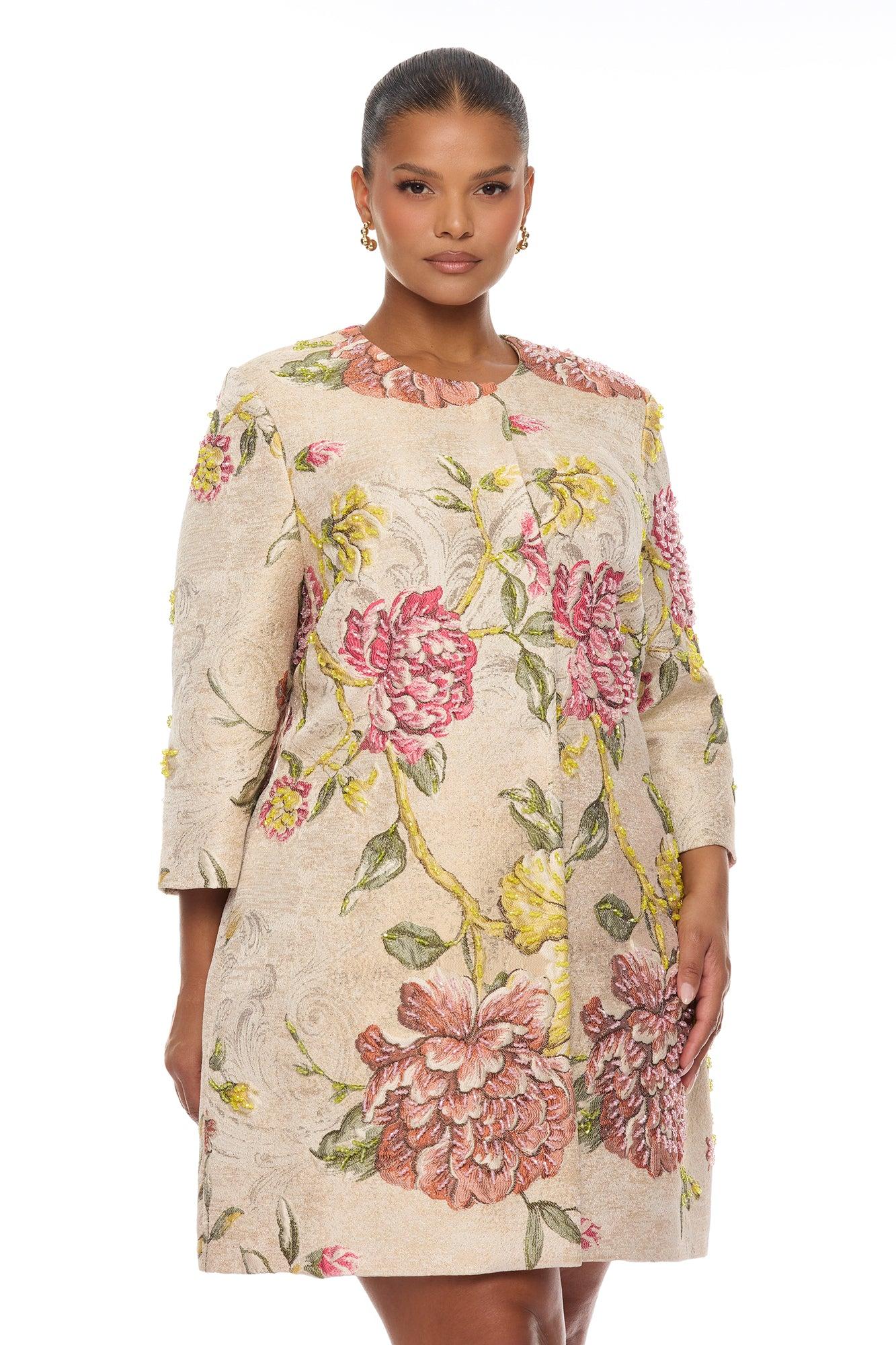 Riannon Jacquard Jacket - Taupe Female Product Image
