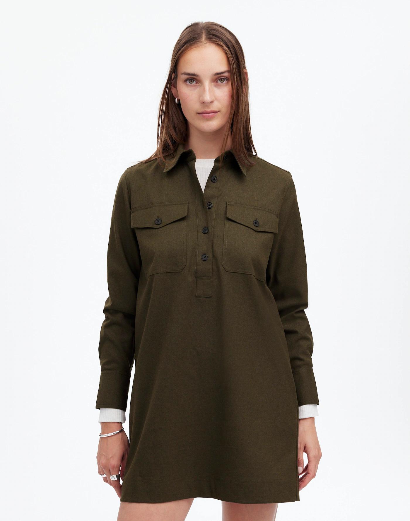 Button-Up Mini Shirtdress Product Image