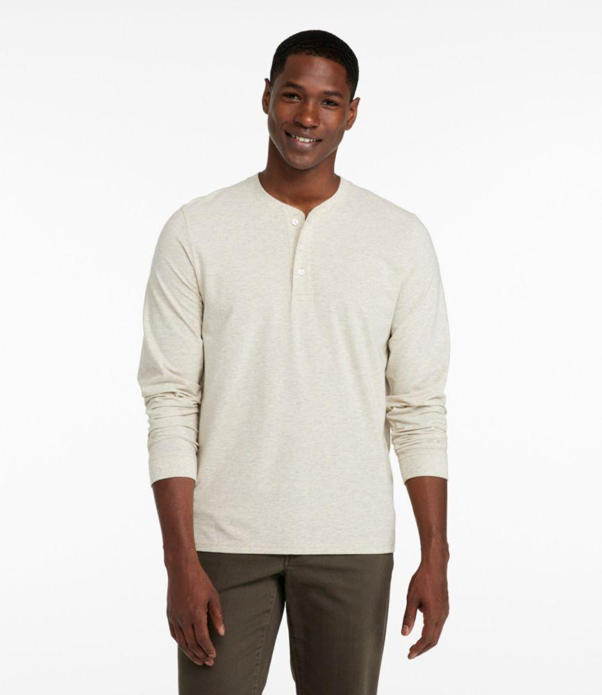 Men's Comfort Stretch Performance® Pima Tee, Long-Sleeve Henley Product Image