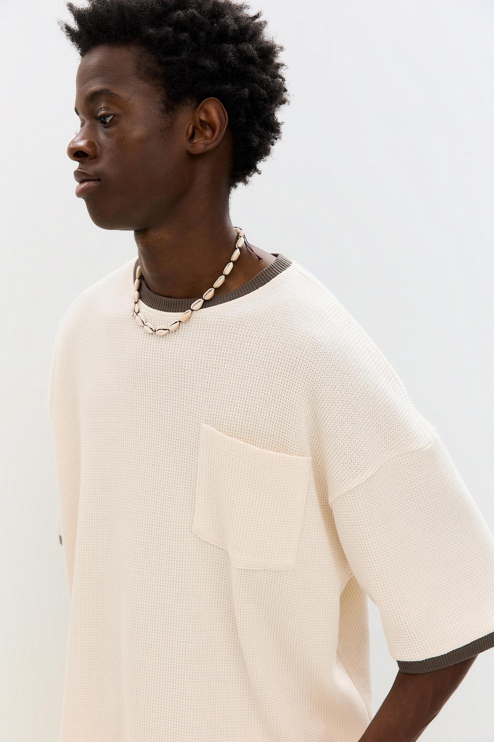 Ribbed waffle-knit T-shirt Product Image