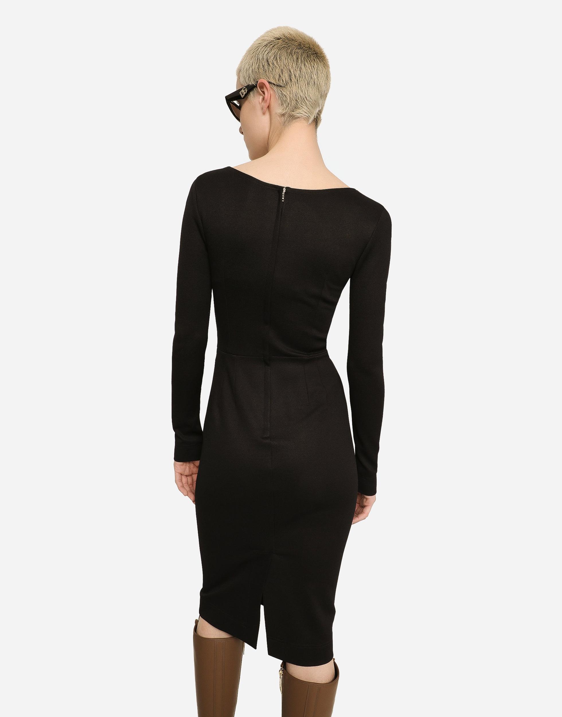 DOLCE & GABBANA Black Milano Midi Dress Product Image