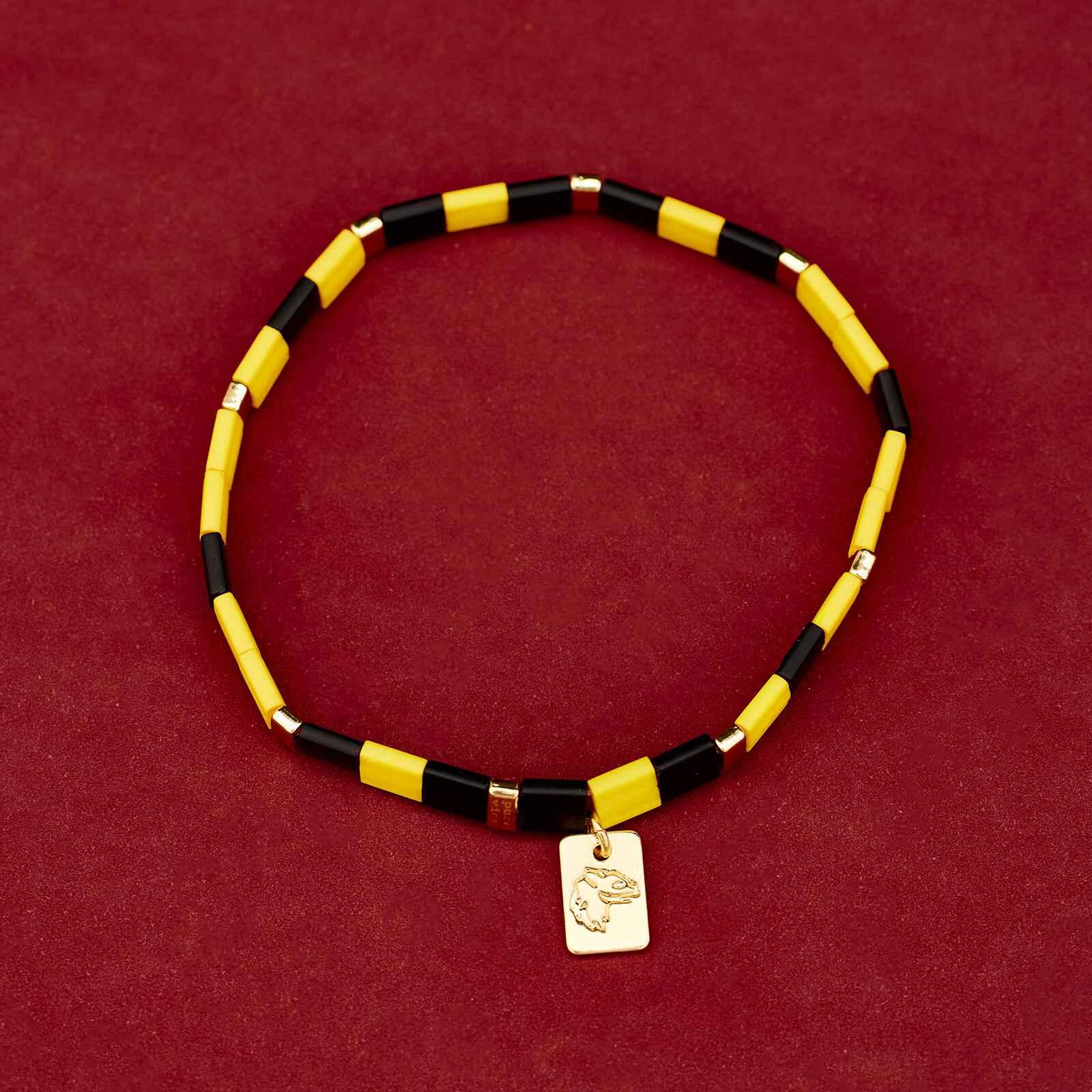 Hufflepuff™ Tile Bead Stretch Bracelet Male Product Image