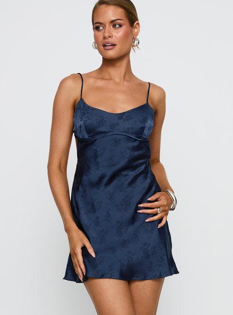 Clemence Mini Dress Navy Product Image