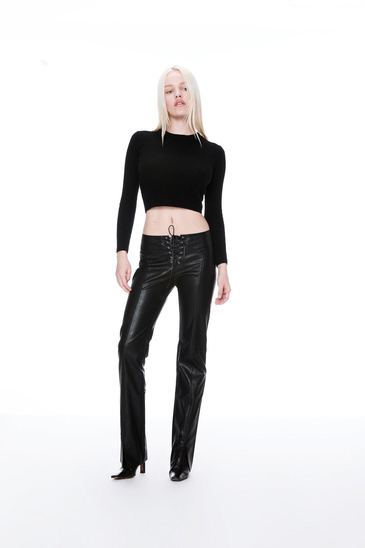 ELEMENT LACE UP PANT - BLACK VEGAN LEATHER Product Image