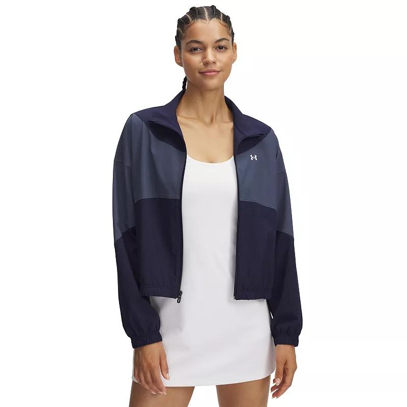 Women's Under Armour Rival Woven Jacket, Size: Small, Black Navy Product Image