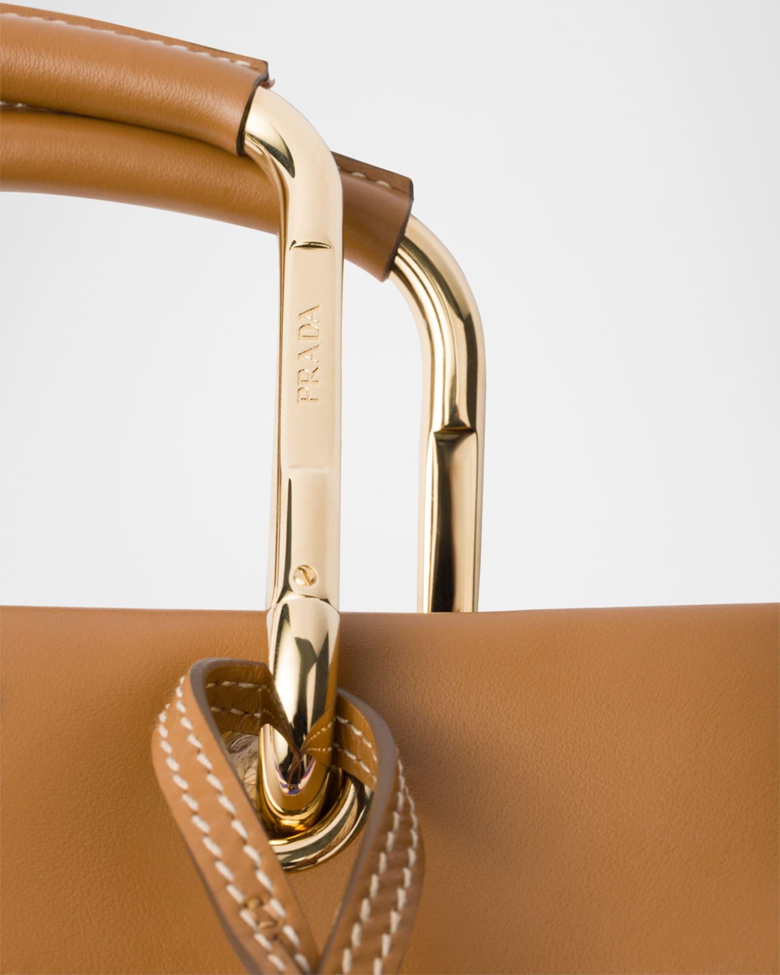 Large Striped Canvas and Leather Tote Bag Product Image