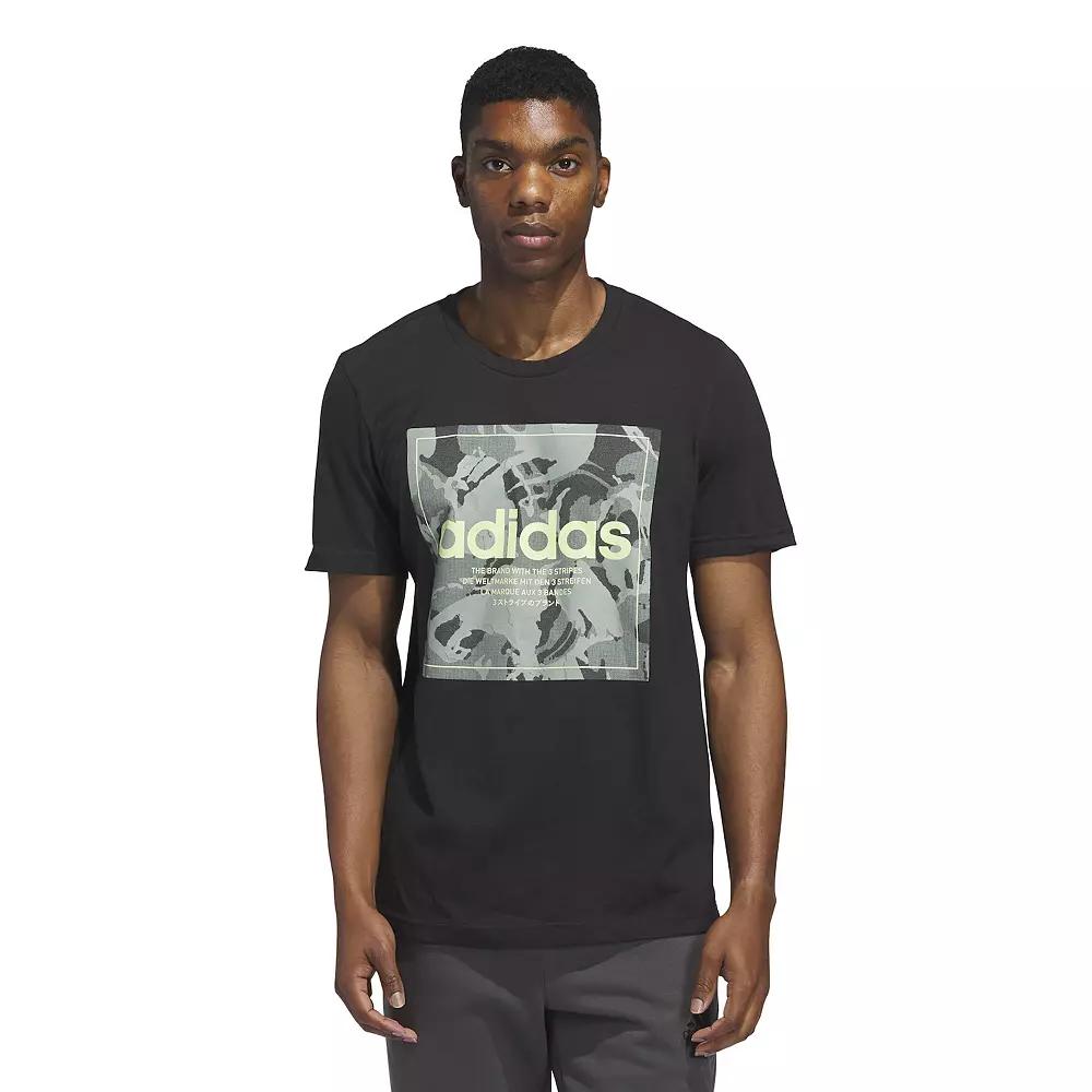 Men's adidas Graphic Tee, Size: Medium, Black Product Image