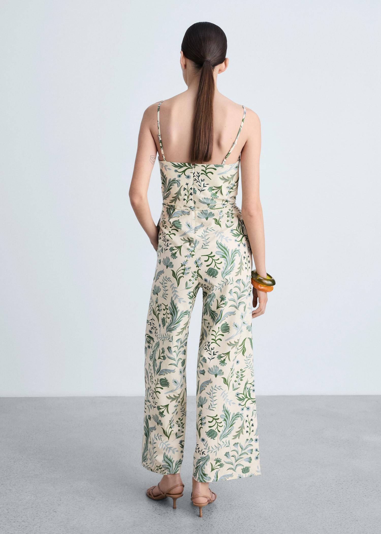 Printed jumpsuit with bow - Women | MANGO USA Product Image