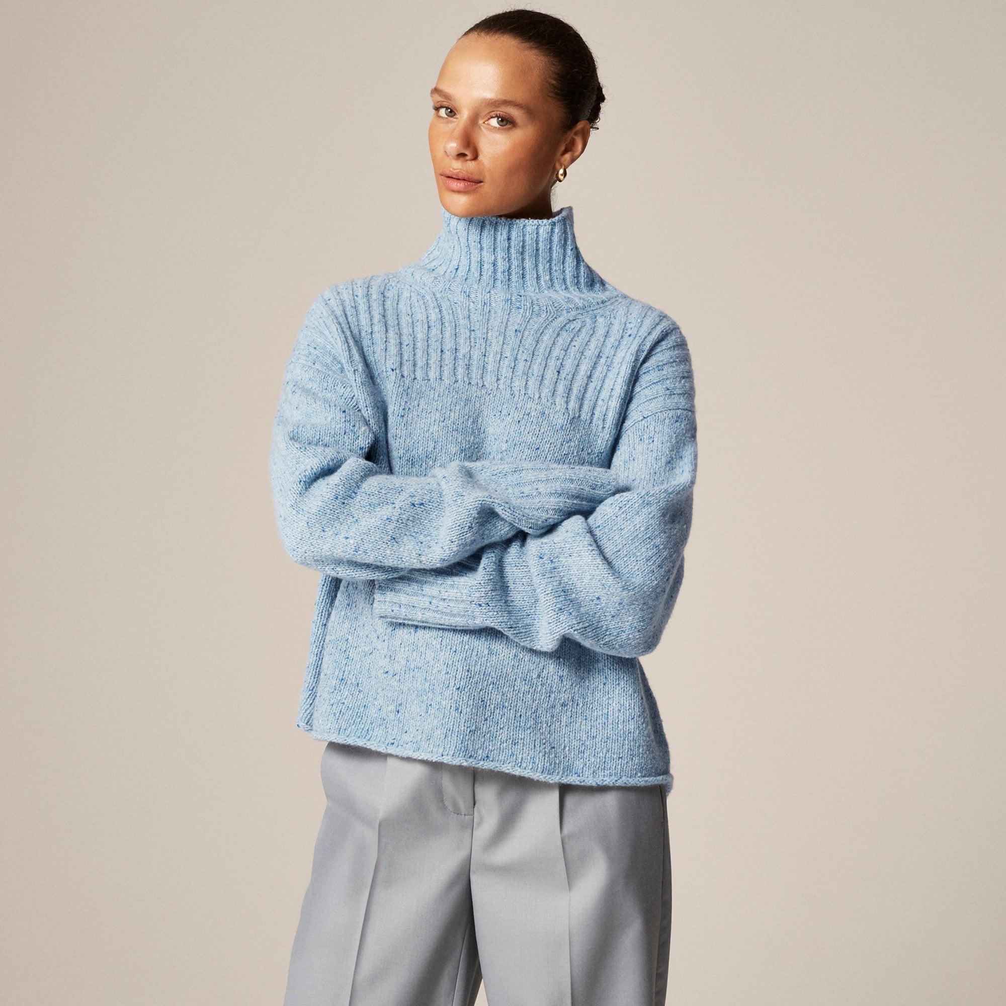Ribbed turtleneck sweater in donegal wool blend Product Image
