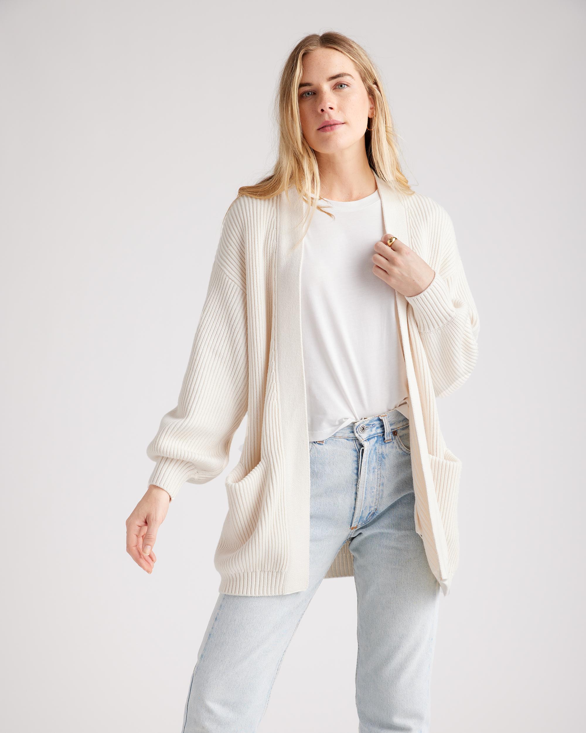 Quince | Women's Oversized Cardigan Sweater Organic Cotton Product Image