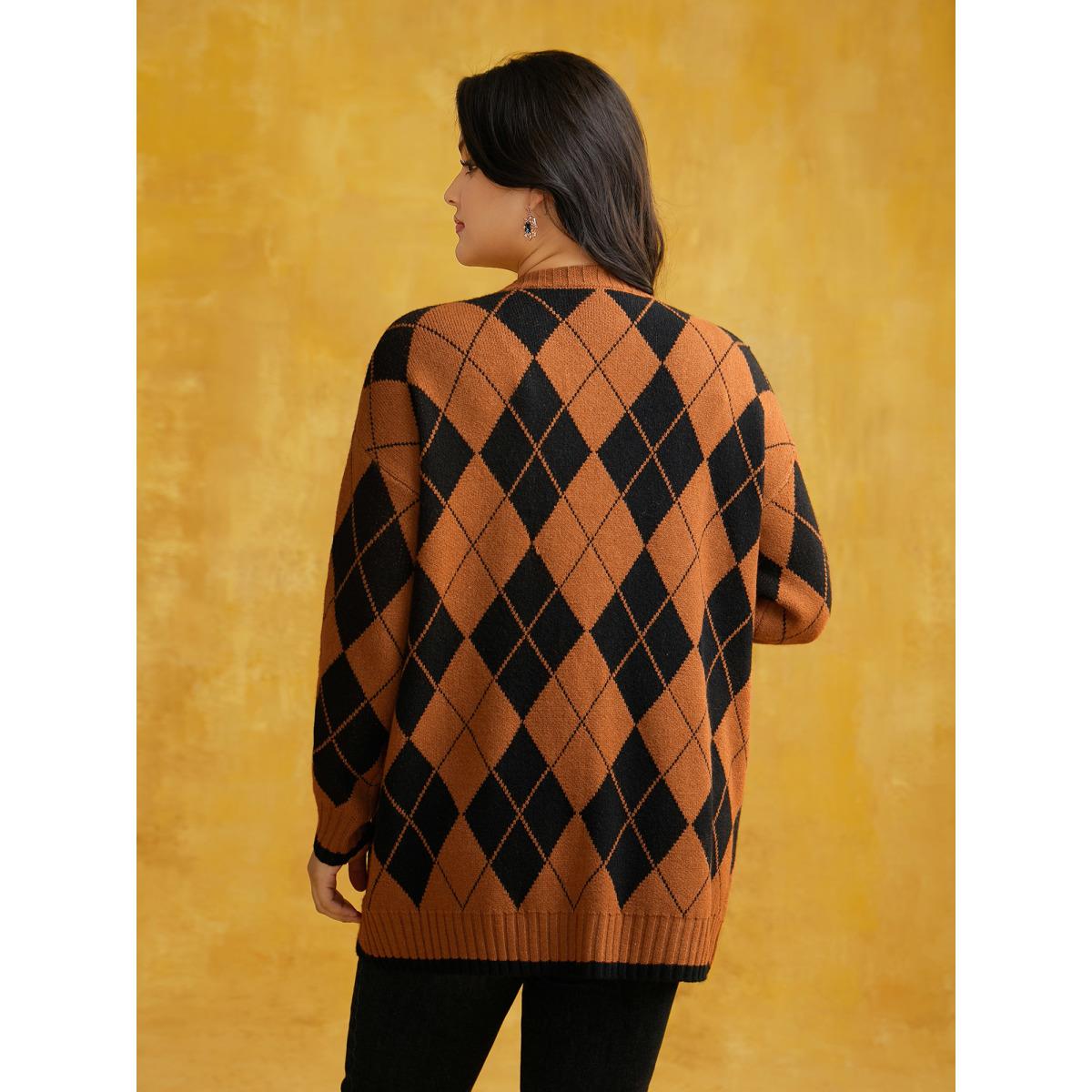 Plus Size Halloween Plaid Long Open Cardigan Black Women Casual Loose Long Sleeve Everyday Cardigans BloomChic 14-16/1X Product Image