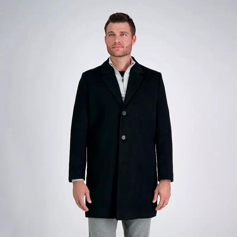 Men's Haggar Mid-Length Single Breasted Brushed Twill Topcoat,  Product Image