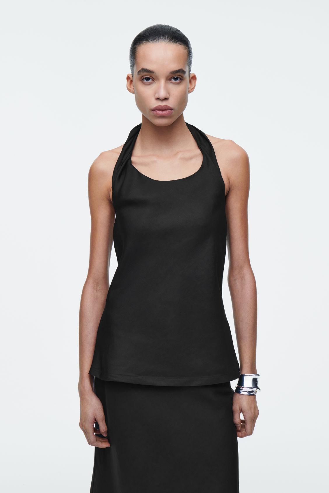 TWIST-DETAIL LINEN-BLEND TOP Product Image