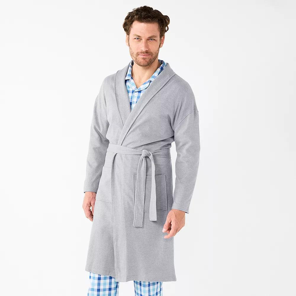 Men's Sonoma Goods For Life® 47" Waffle Robe, Size: Small/Medium, Stone Grey Product Image
