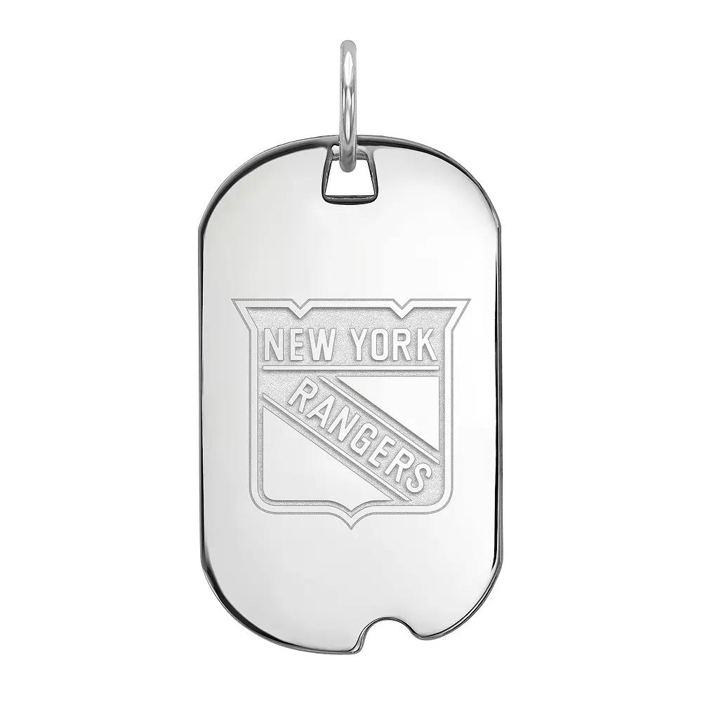 LogoArt New York Rangers Sterling Silver Small Logo Dog Tag Pendant, Women's,  Product Image