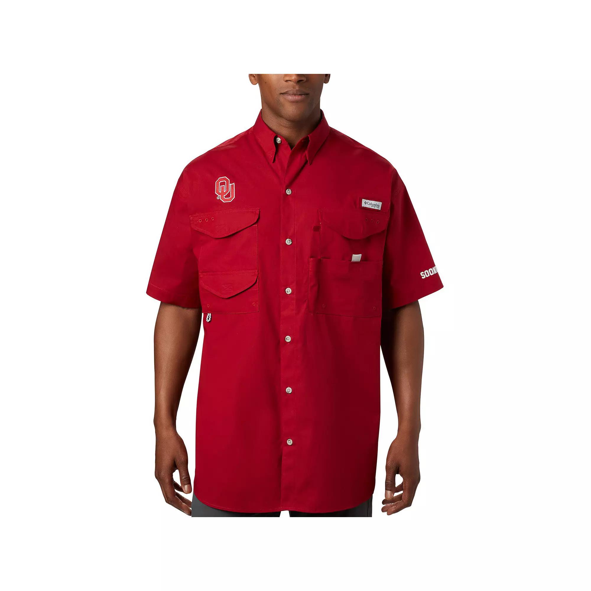 Men's Columbia Crimson Oklahoma Sooners Big & Tall Bonehead Button-Up Shirt, Size: 5XLT, Red Product Image