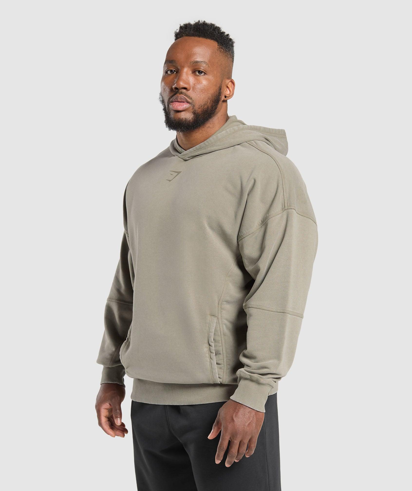 Gymshark Heritage Washed Hoodie - Utility Green Male Product Image