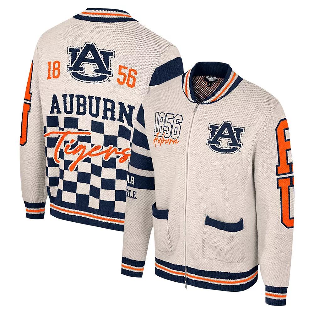 Women's Colosseum Cream Auburn Tigers Jacquard Full-Zip Sweater, Size: XL, Beige Product Image