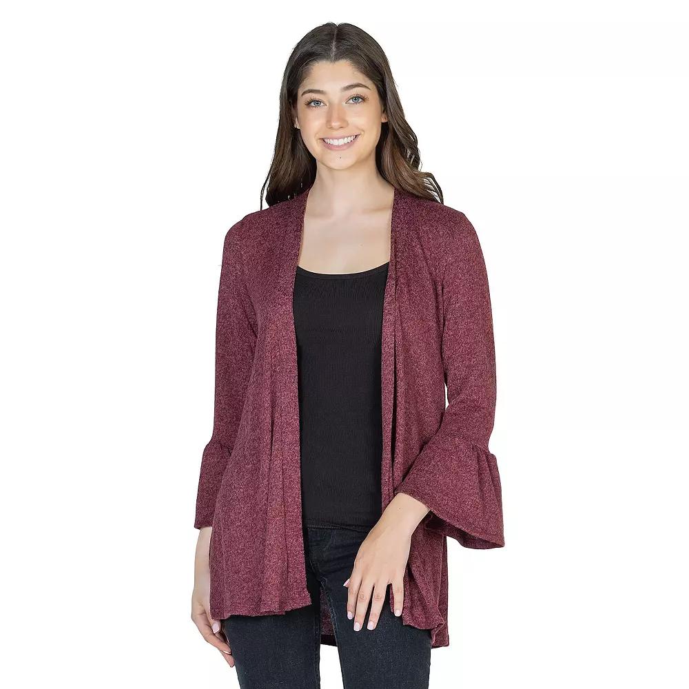 Women's 24Seven Comfort Apparel 3/4-Sleeve Open Cardigan,  Product Image