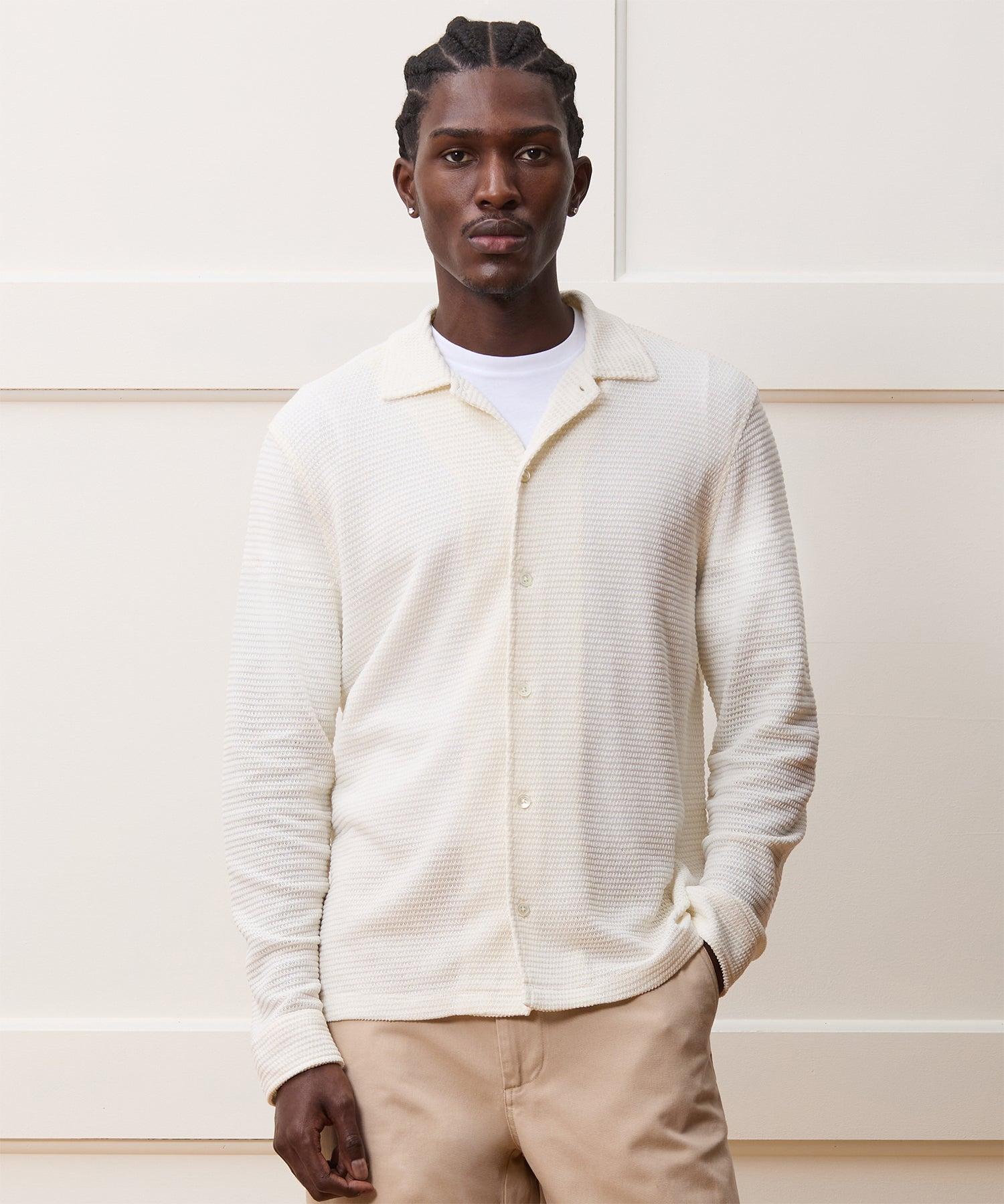 Textured Knit Polo Shirt Product Image