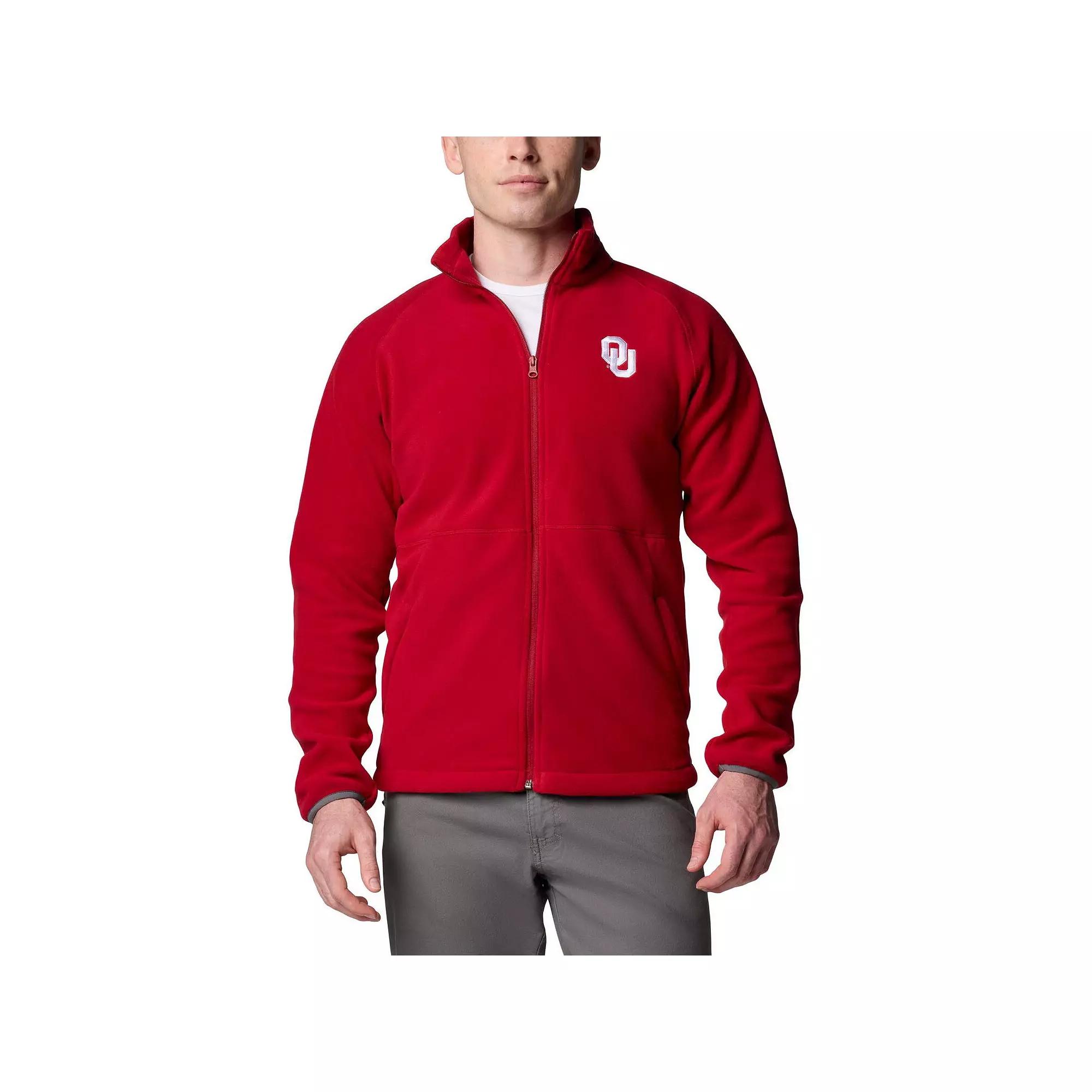 Men's Columbia Crimson Oklahoma Sooners Flanker IV Fleece Raglan Full-Zip Jacket,  Product Image